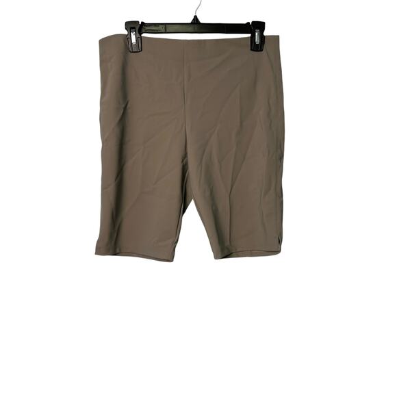 Theory Skinny Biker Short in Moss - Picture 2 of 5